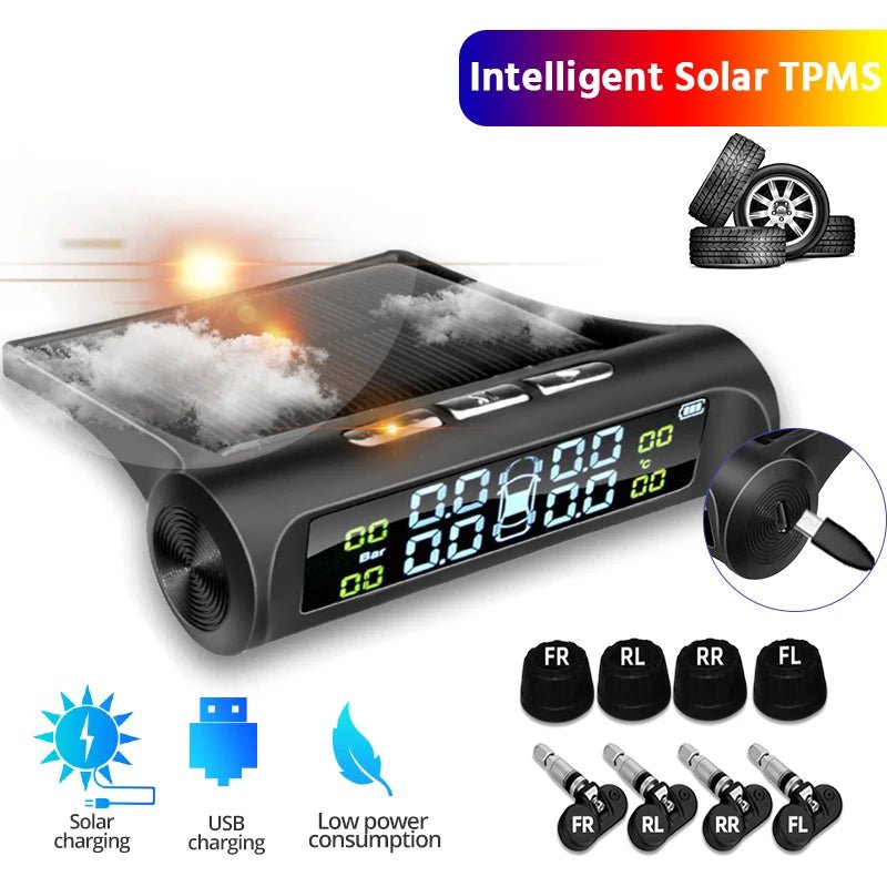 Intelligent Solar Tire Pressure Sensor - 4 TPMS Sensors